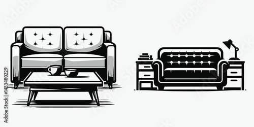 A Office couch. Stationary graphic design. Workplace seating purchase comfortable lounge sofa divan for reception area.