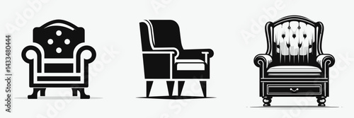 A Reception chair. Stationary graphic design. Lobby seating unit waiting zone furnishing comfortable office visitor armchair.