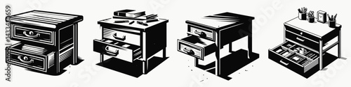 A Under desk drawer. Stationary graphic design. Beneath table slide-out depot workplace storage unit home workstation organizer.
