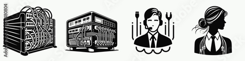 A Wire manager. Stationary graphic design. Organize cabling an administrator’s guide for digital connection management order.