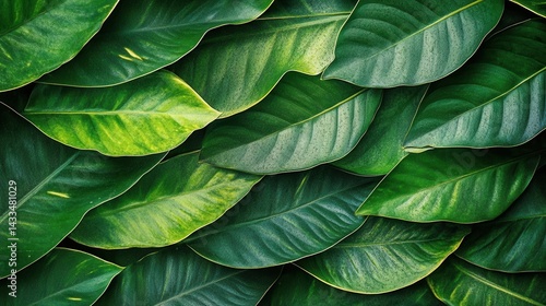 Seamless Tropical Leaves Pattern with Detailed Text 3 Low Resolution.