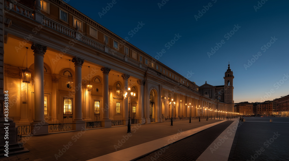 Fototapeta premium Santa Maria Maggiore at Blue Hour: A Majestic Roman Facade