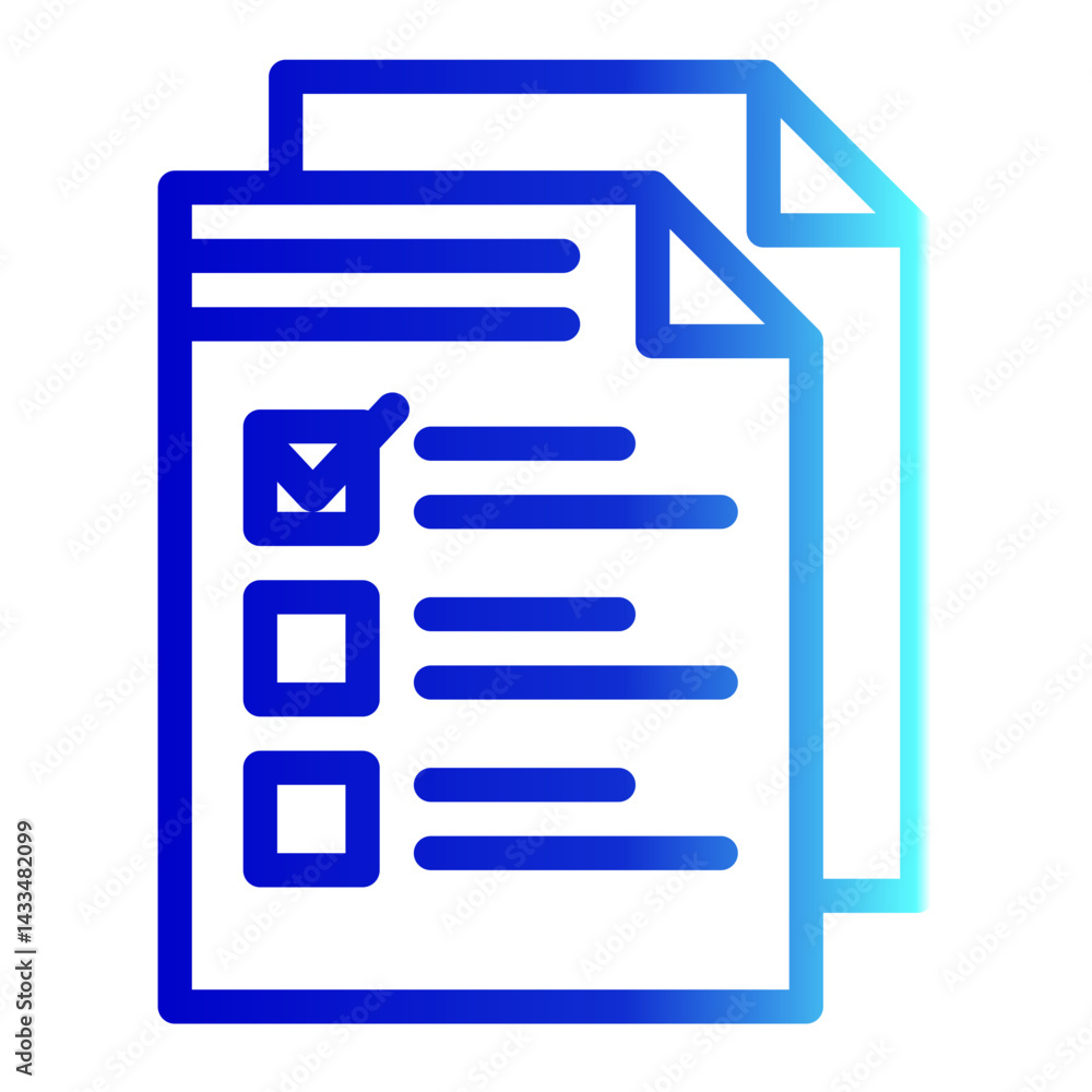 This is a Check List icon from the Organization icon collection with Outline Gradient style This is a Check List icon from the Organization icon collection with Outline Gradient style