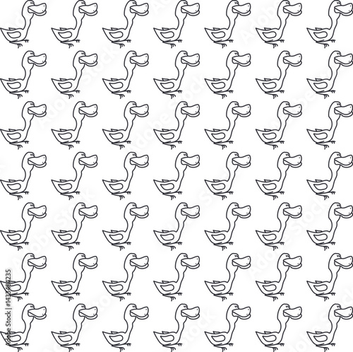 Ducks or birds are repeated to form a zoological background.