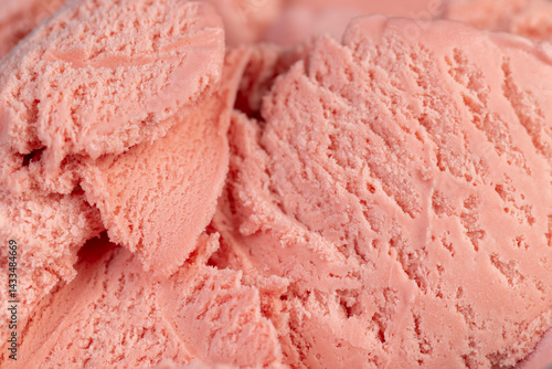 Obraz na płótnie raspberry ice cream in a glass, sweet frozen red ice cream with raspberry flavor close up w salonie