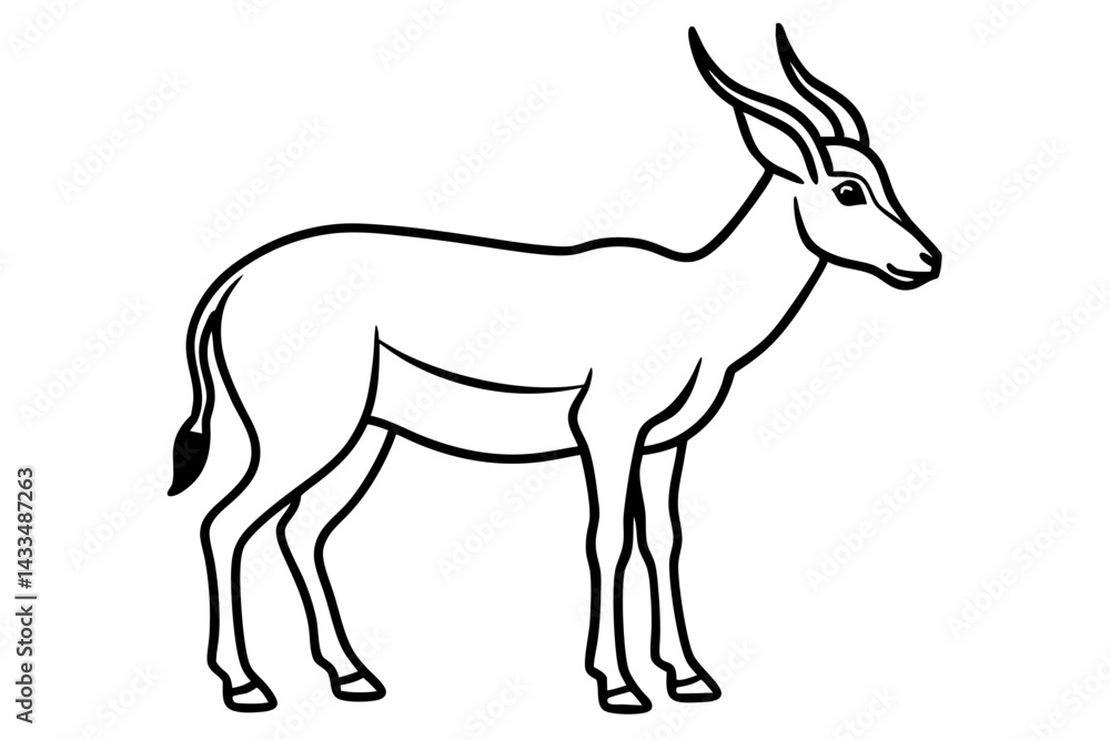 Fototapeta premium Saiga Antelope Outline Art