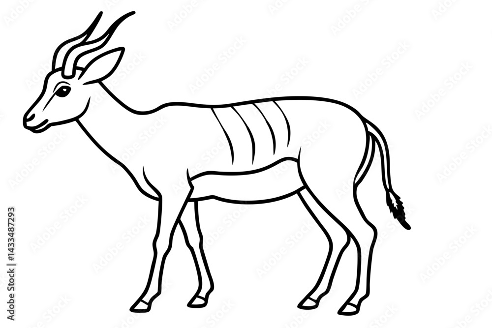 Obraz premium Saiga Antelope Outline Art
