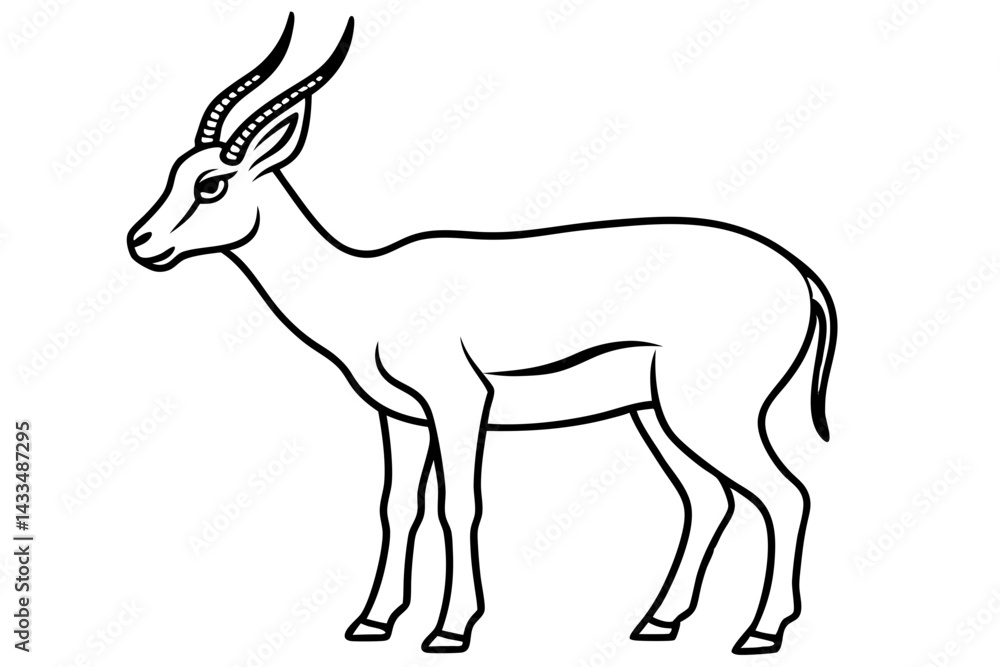 Fototapeta premium Saiga Antelope Outline Art