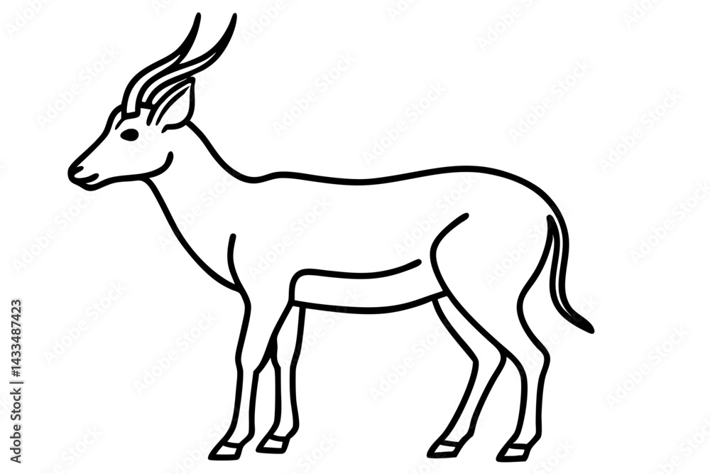 Fototapeta premium Saiga Antelope Outline Art