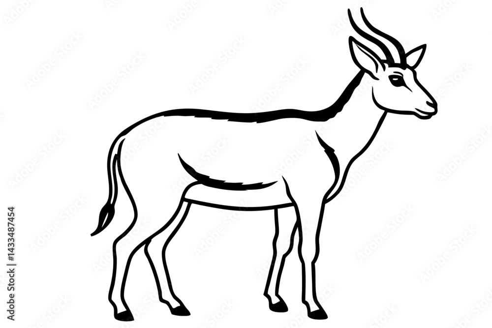 Fototapeta premium Saiga Antelope Outline Art