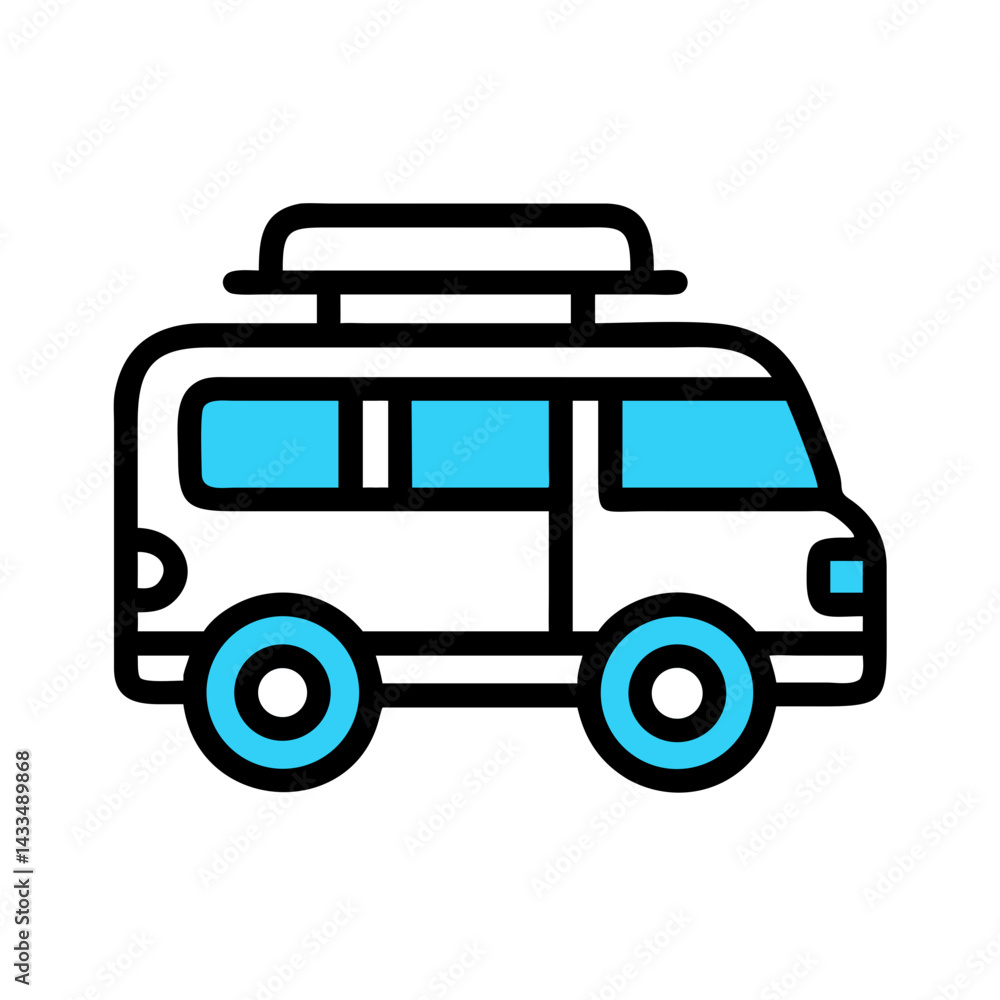 Beach Shuttle or Van Icon Design Beach Shuttle or Van Icon Design