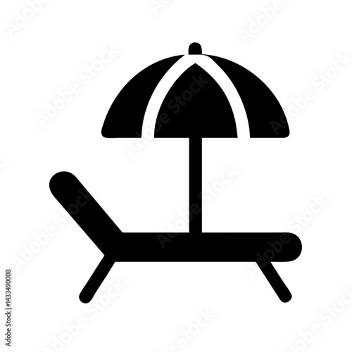 Beach Umbrella Over Chair Icon Design