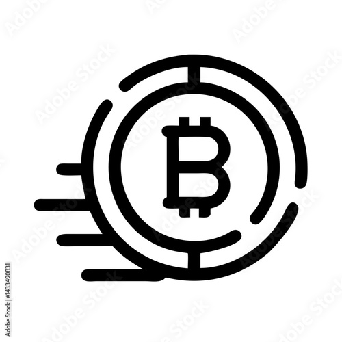Bitcoin Cryptocurrency Coin Icon Design