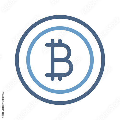 Bitcoin with Circle Mark Icon Design