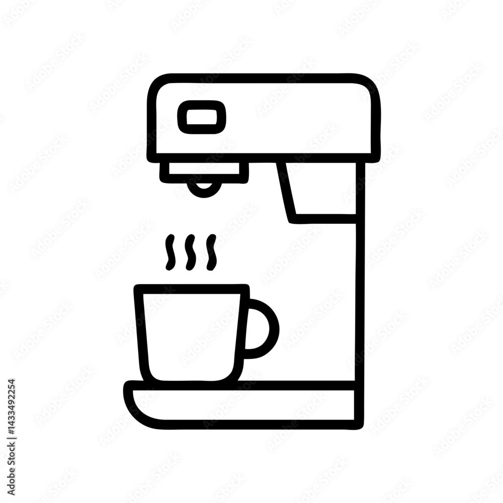 Coffee Machine with Steam Icon Design Coffee Machine with Steam Icon Design