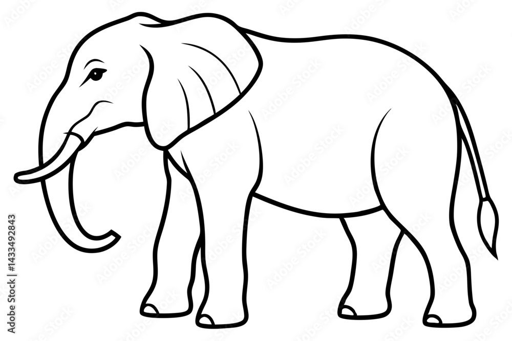 Obraz premium Simple Elephant Line Design