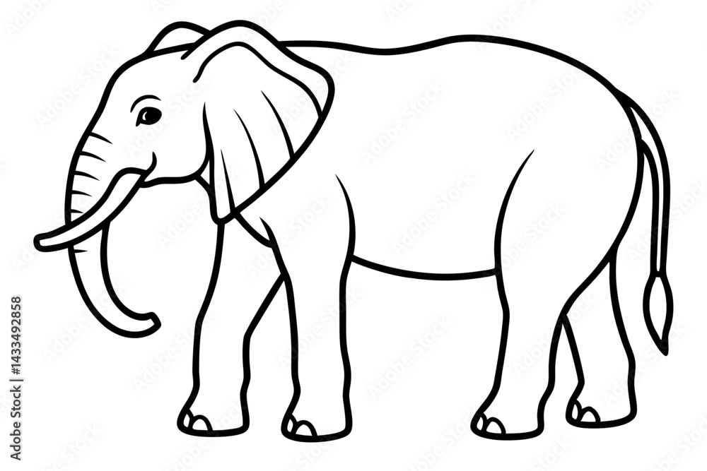 Simple Elephant Line Design Simple Elephant Line Design