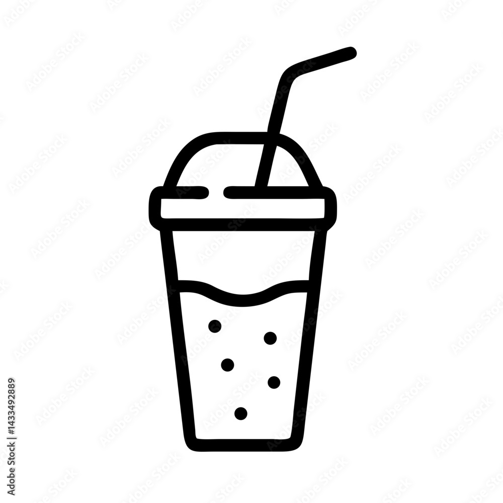 Cold Beverage with Straw Icon Design Cold Beverage with Straw Icon Design