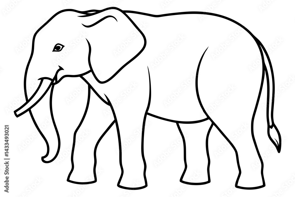 Obraz premium Simple Elephant Line Design