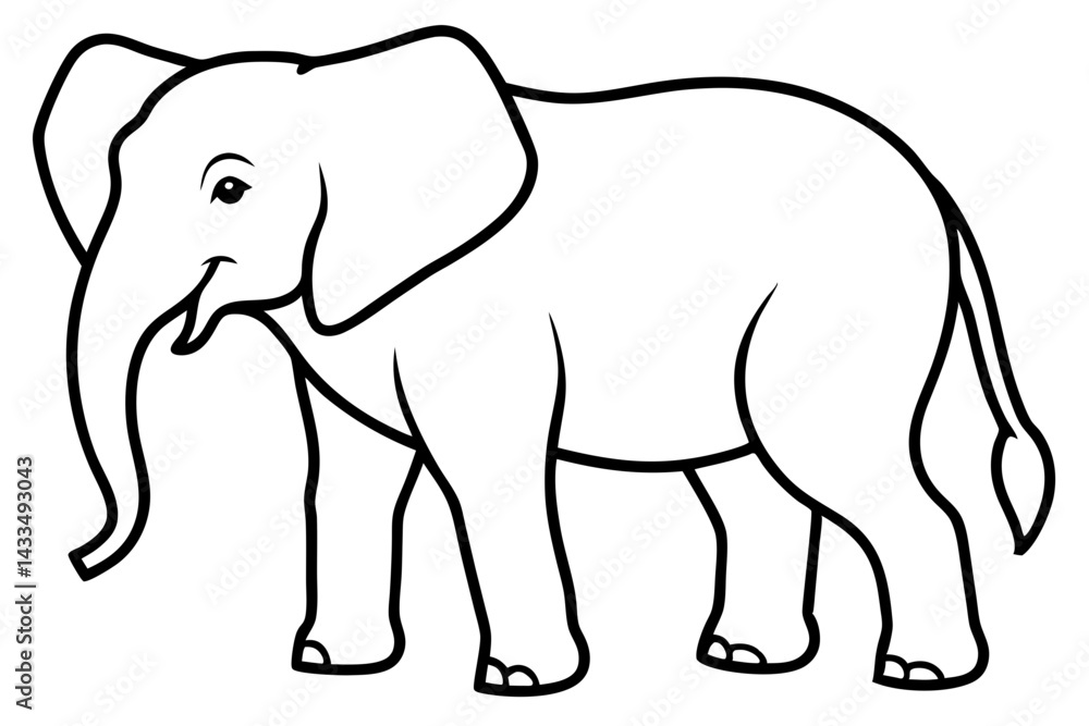 Simple Elephant Line Design Simple Elephant Line Design