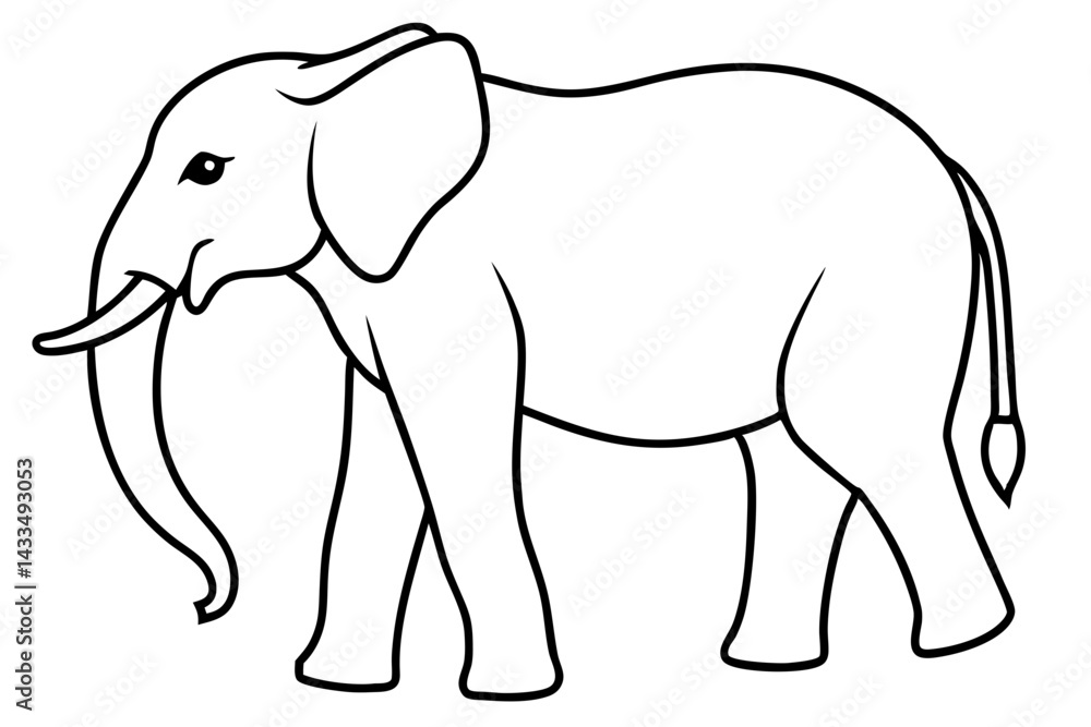 Obraz premium Simple Elephant Line Design