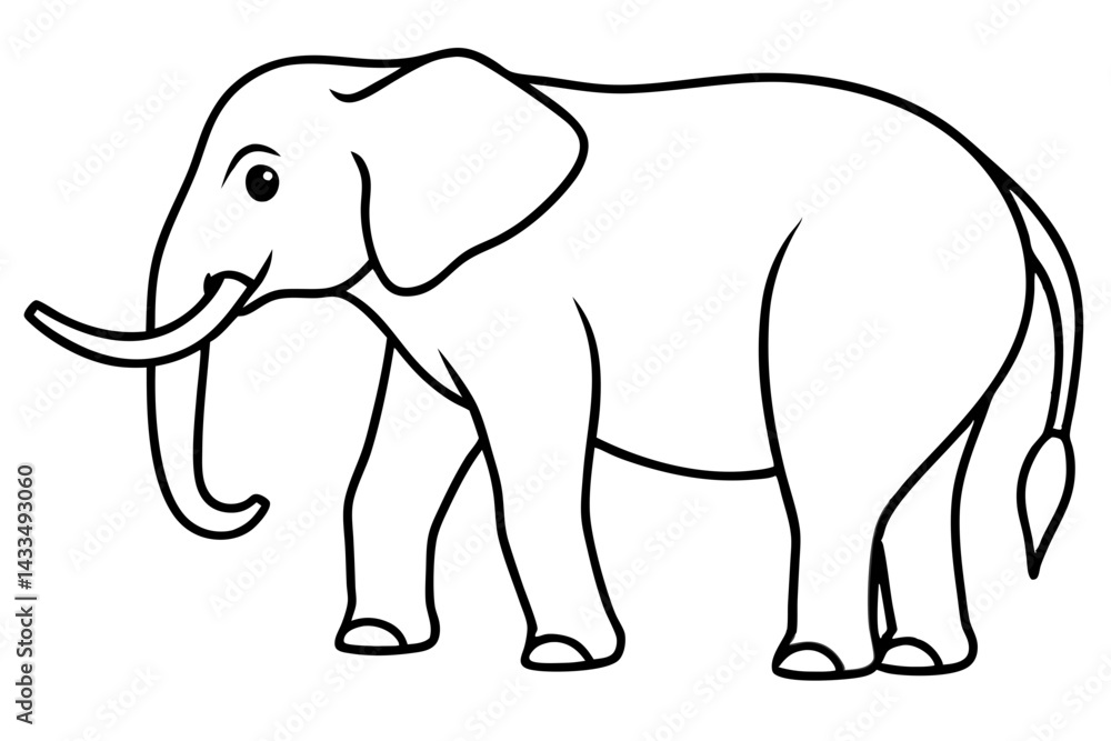 Fototapeta premium Simple Elephant Line Design