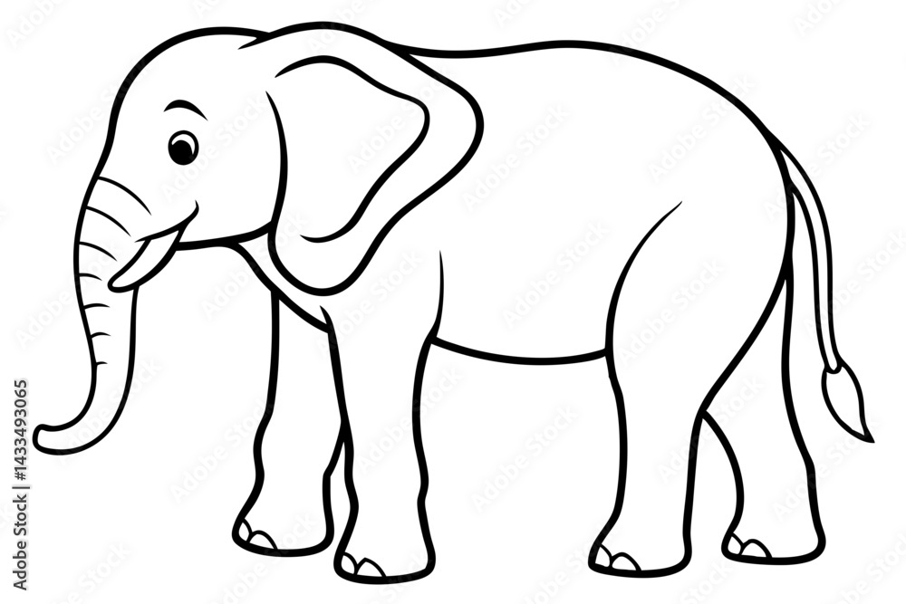 Obraz premium Simple Elephant Line Design