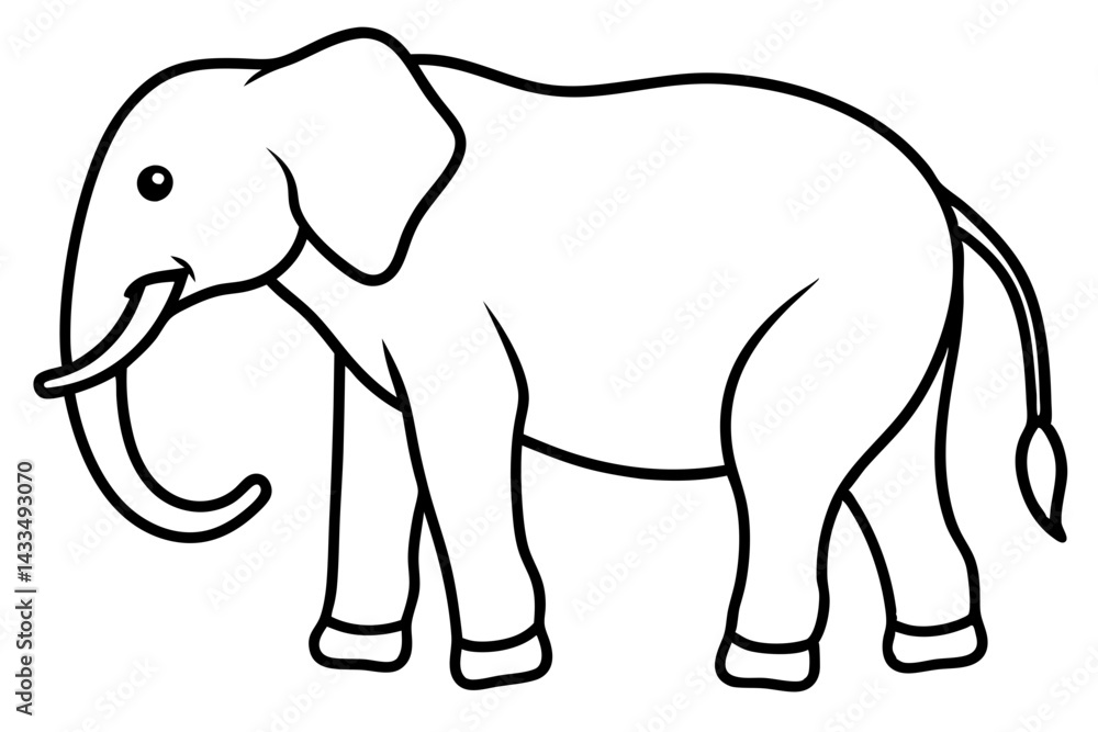Simple Elephant Line Design Simple Elephant Line Design