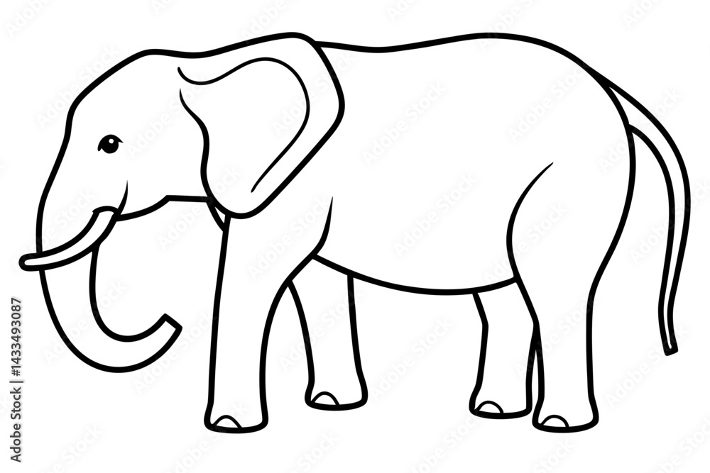 Simple Elephant Line Design Simple Elephant Line Design