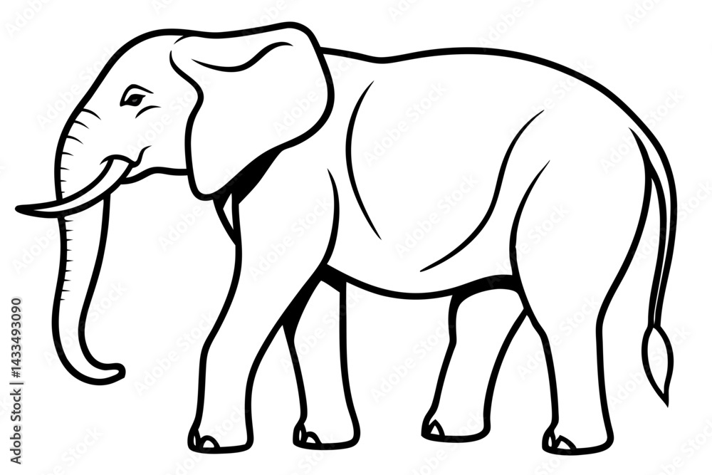 Fototapeta premium Simple Elephant Line Design