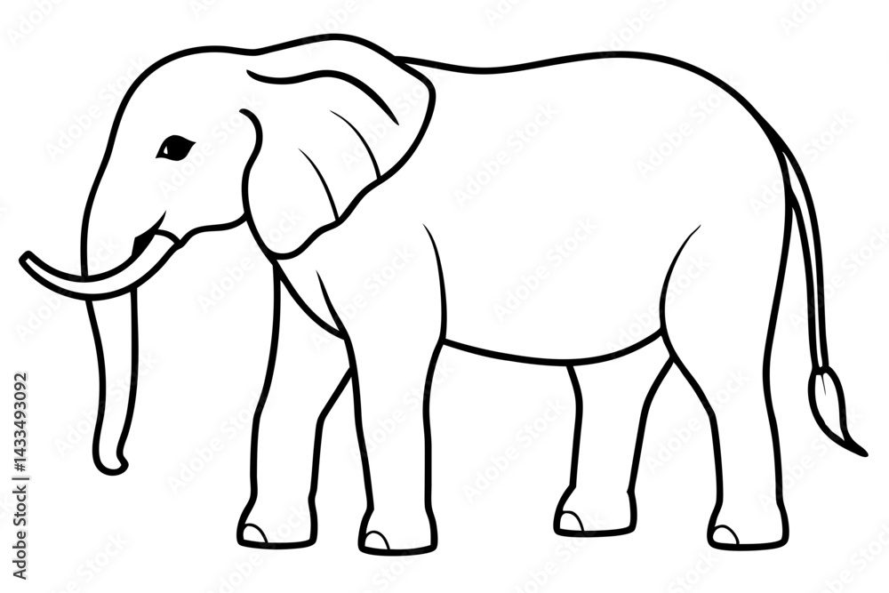 Fototapeta premium Simple Elephant Line Design