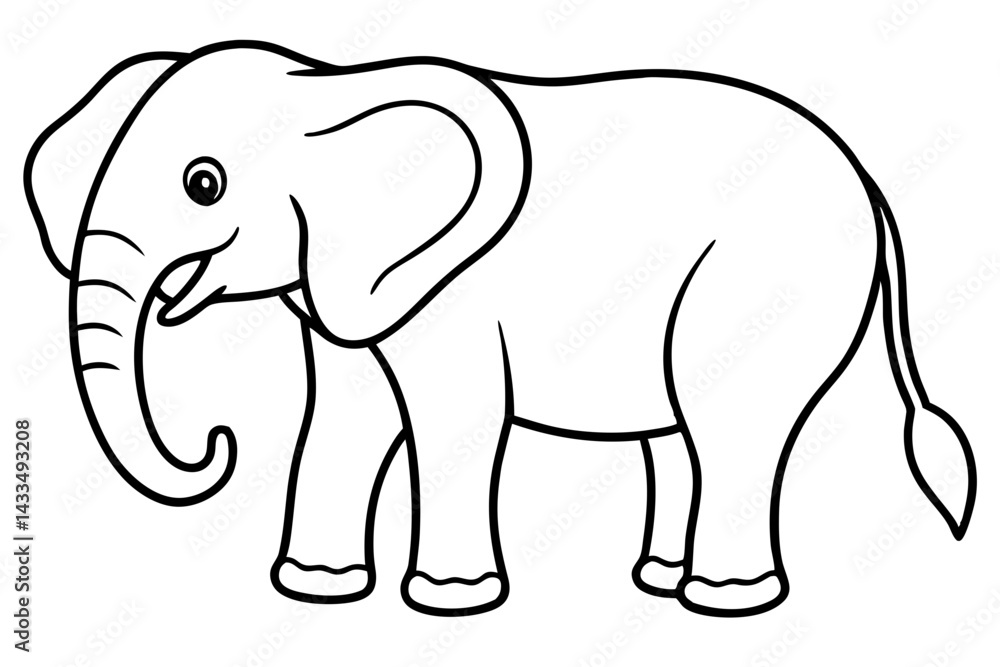 Simple Elephant Line Design Simple Elephant Line Design
