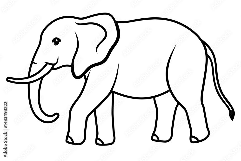 Fototapeta premium Simple Elephant Line Design