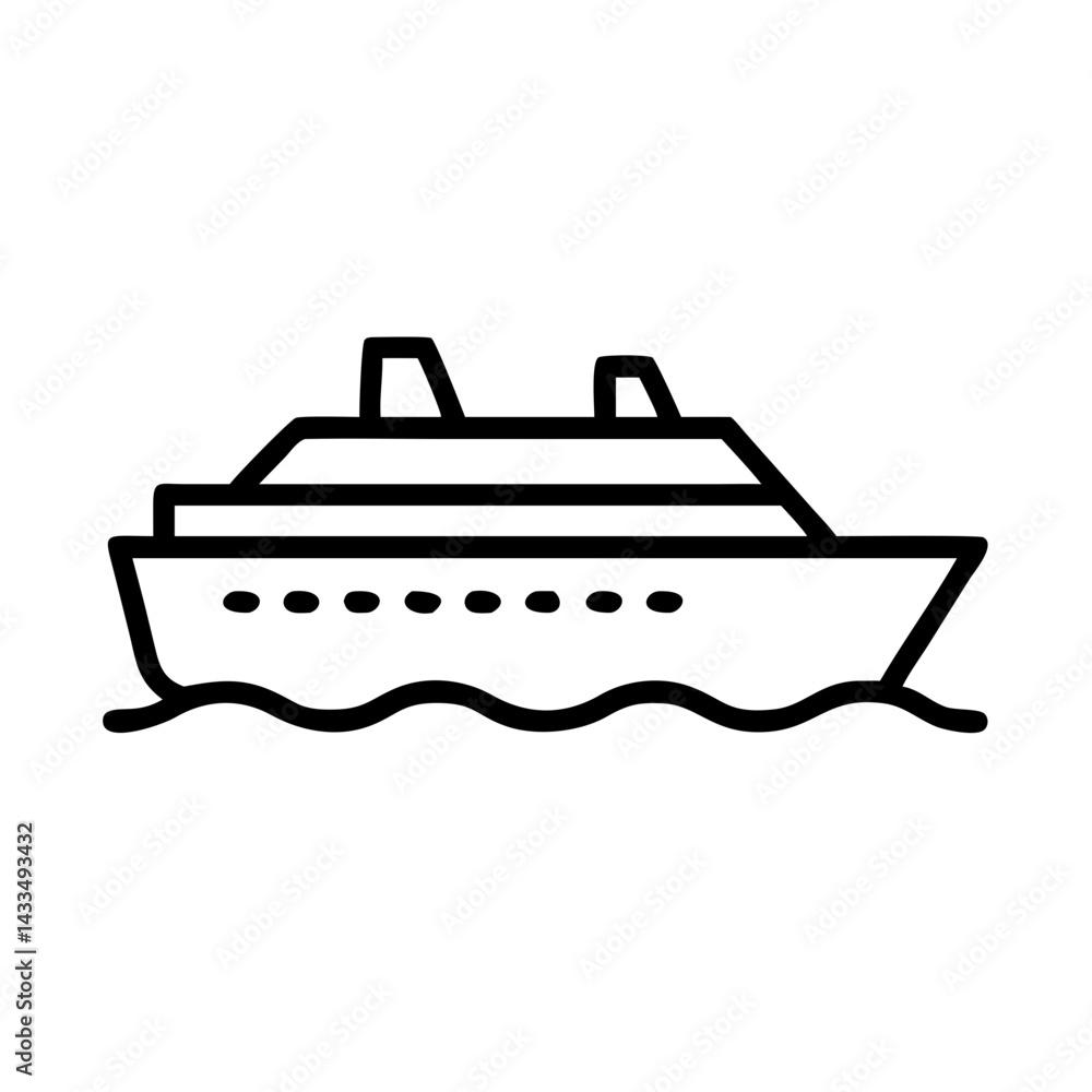 Cruise Ship from Side Icon Design Cruise Ship from Side Icon Design
