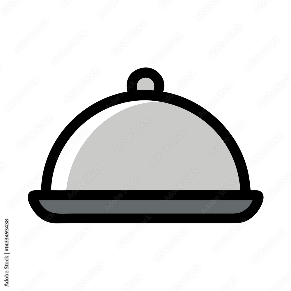 Covered Food Platter Tray Icon Design Covered Food Platter Tray Icon Design