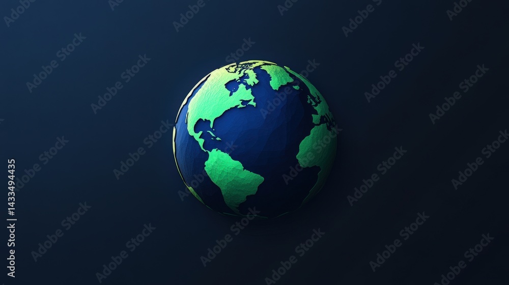 Earth icon with smooth color transitions from deep blue to bright green Earth icon with smooth color transitions from deep blue to bright green