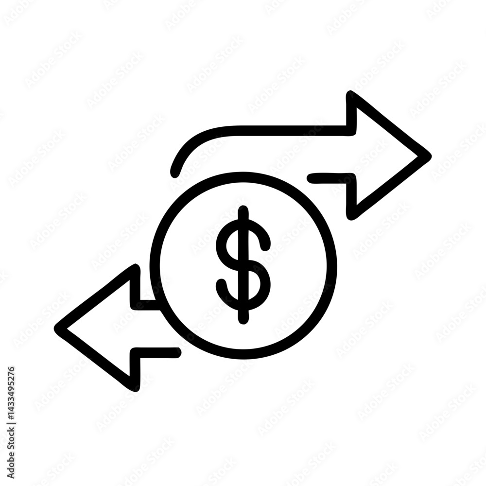 Dollar Exchange Arrows Icon Design Dollar Exchange Arrows Icon Design
