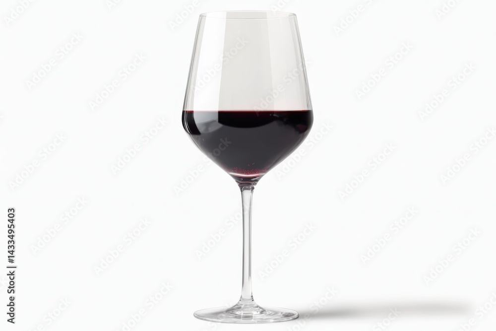 A tall, clear glass filled with red wine A tall, clear glass filled with red wine