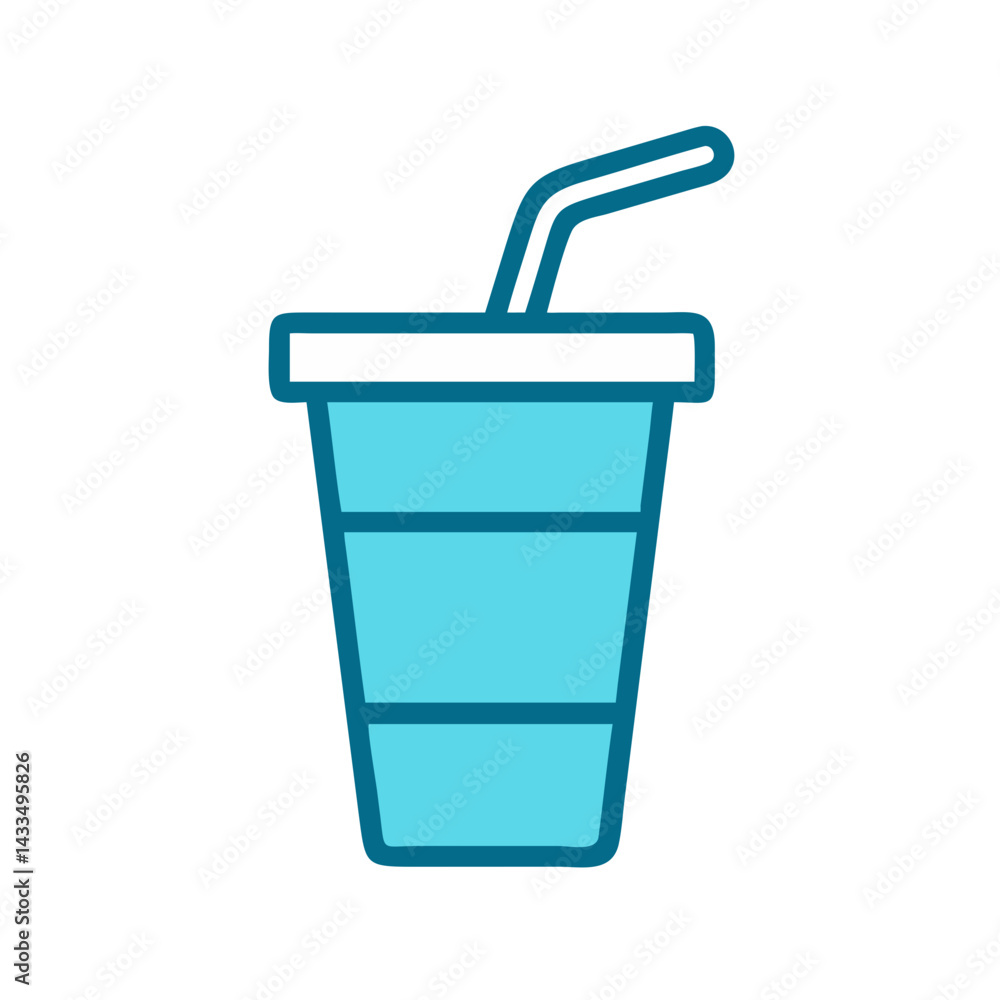 Drink with Straw in Cup Icon Design Drink with Straw in Cup Icon Design