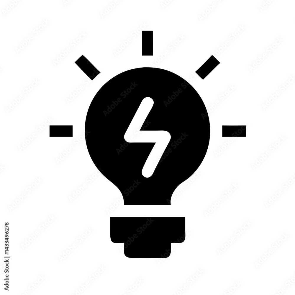Energy Lightbulb Symbol Icon Design Energy Lightbulb Symbol Icon Design