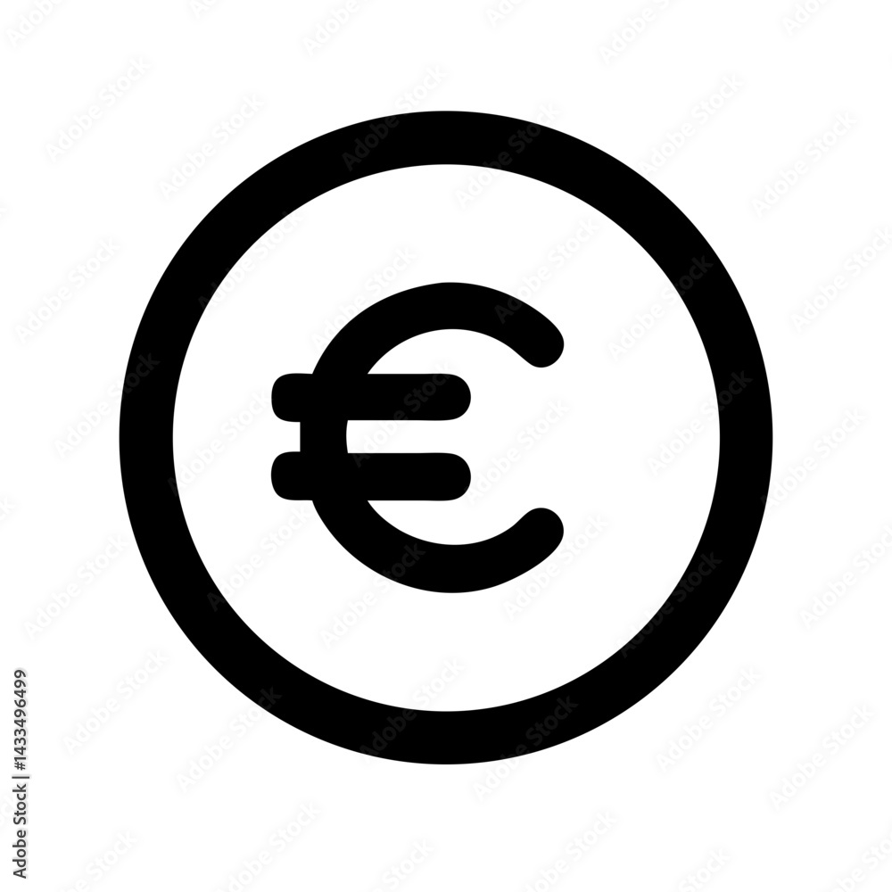Euro Coin Symbol Icon Design Euro Coin Symbol Icon Design