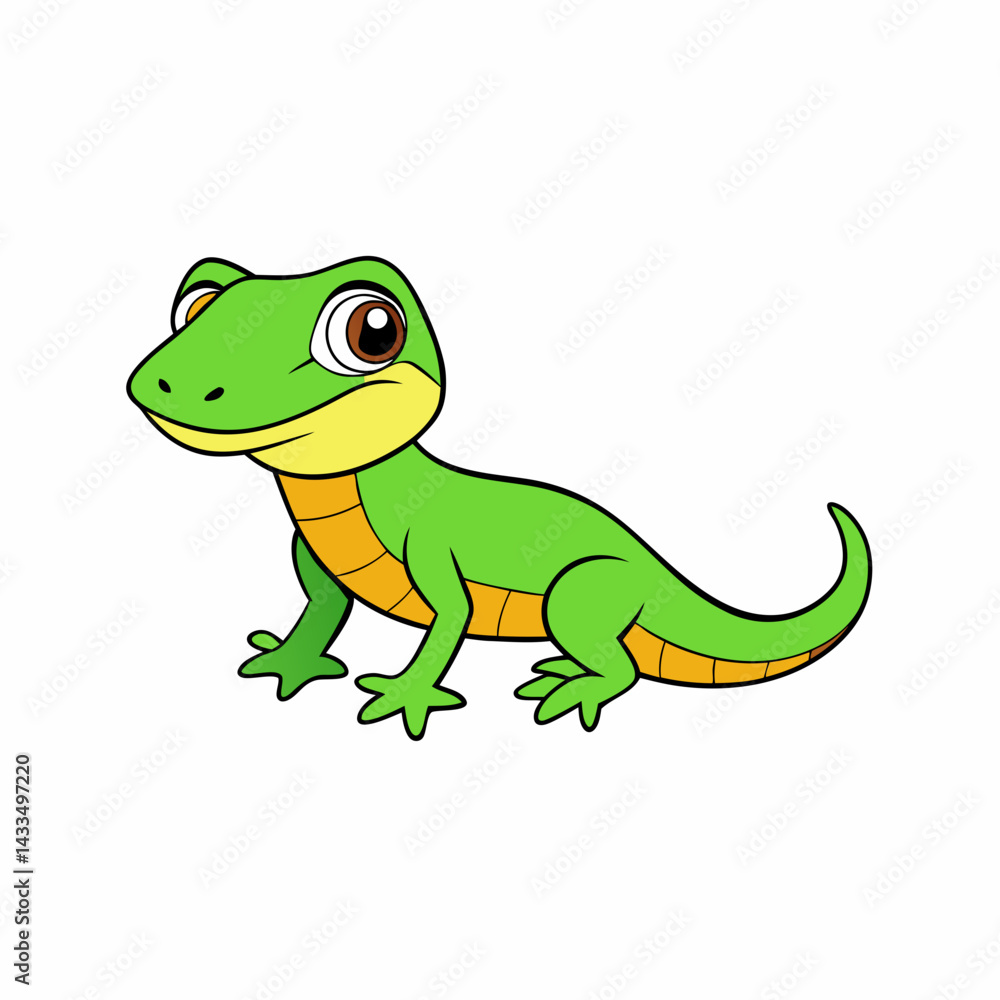 Fototapeta premium green lizard isolated on white