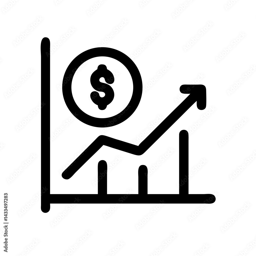 Financial Growth Chart Icon Design Financial Growth Chart Icon Design