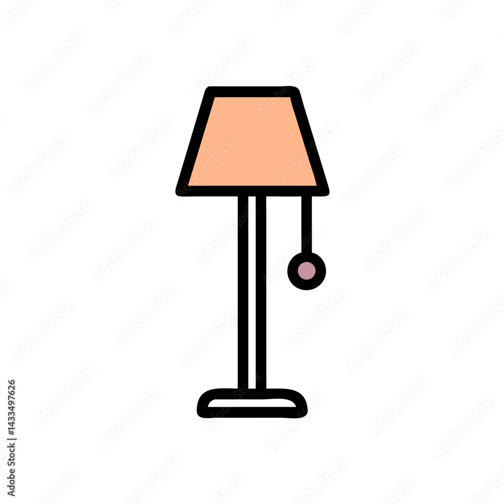 Floor Lamp with Round Shade Icon Design Floor Lamp with Round Shade Icon Design