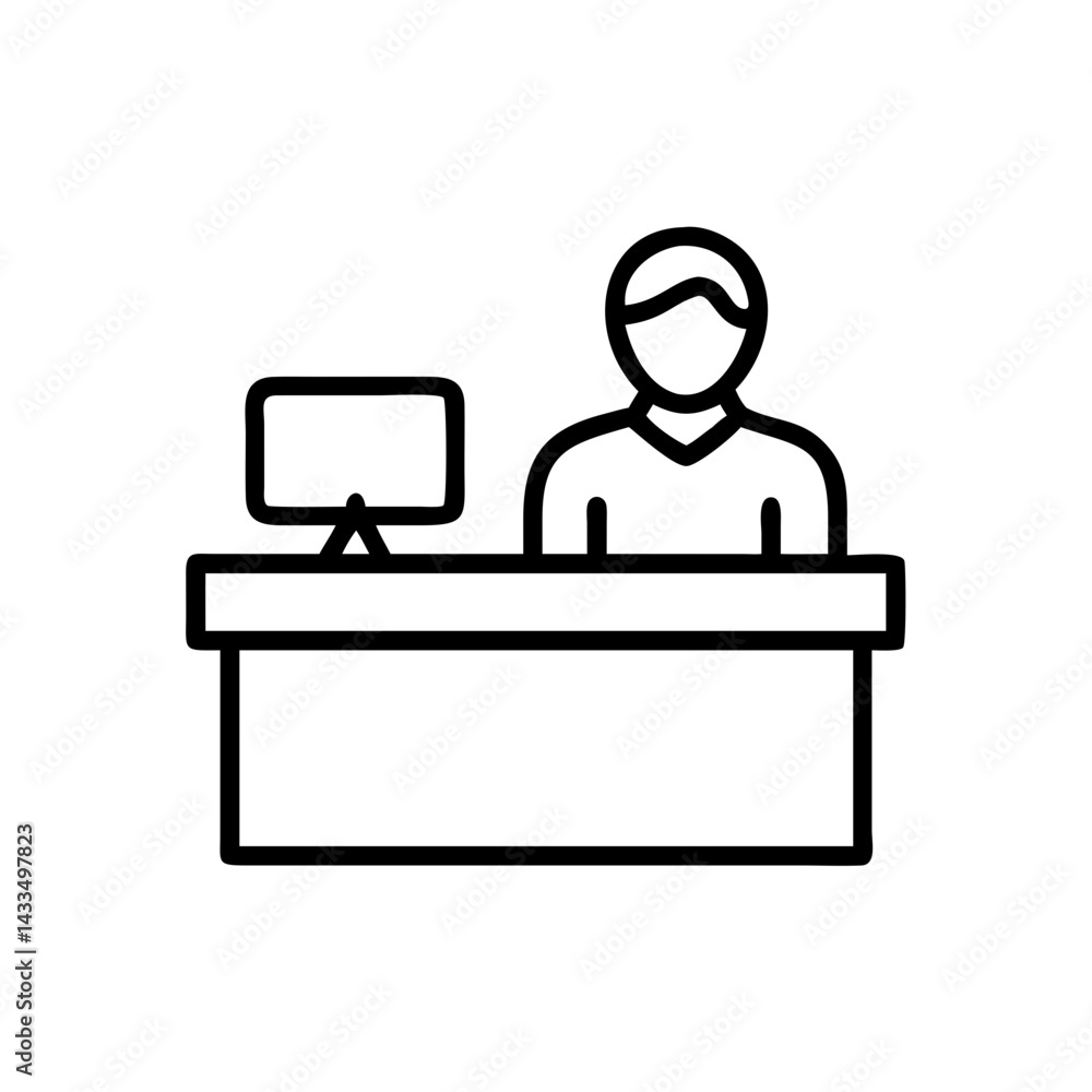 Front Desk Receptionist Icon Design Front Desk Receptionist Icon Design