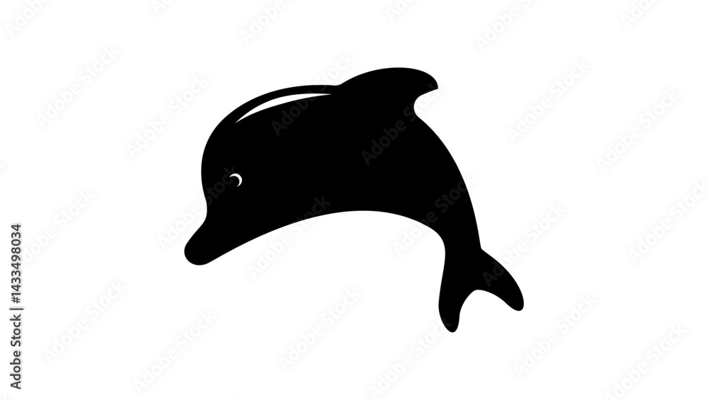 baby dolphin, black isolated silhouette baby dolphin, black isolated silhouette