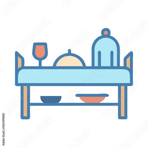 In-Room Dining Tray Setup Icon Design