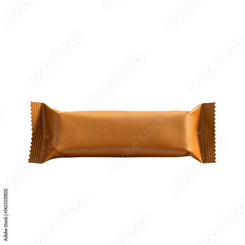 Blank brown snack bar packaging mockup isolated on transparent background
