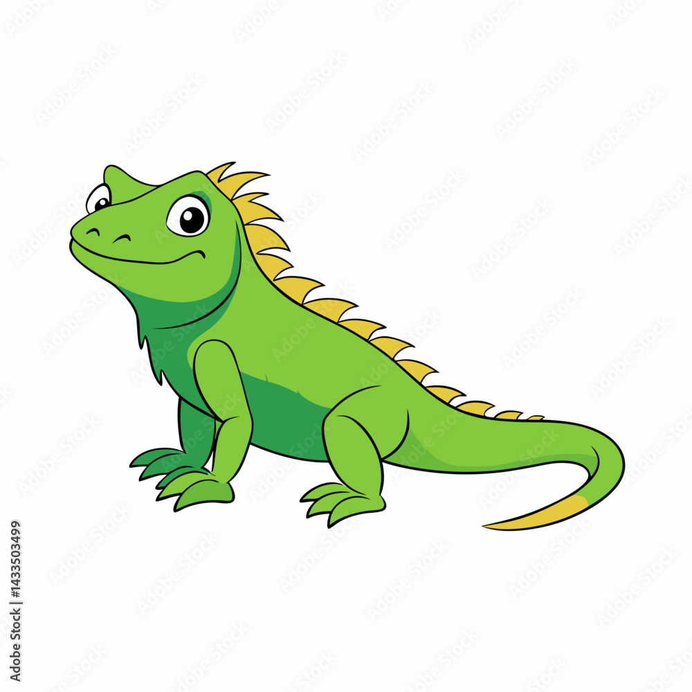 Fototapeta premium green lizard isolated on white