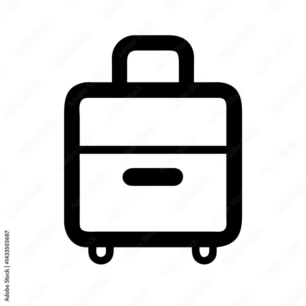 Rolling Suitcase with Handle Icon Design Rolling Suitcase with Handle Icon Design